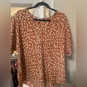 Entro Flowy Blouse, orange and cream
